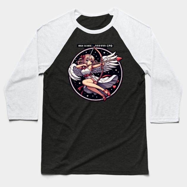 Cupid High Score Baseball T-Shirt by CharmingChomp